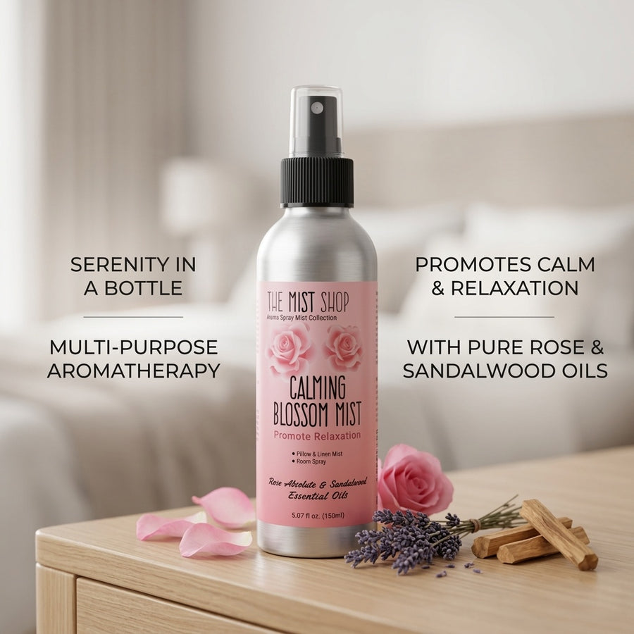The Mist Shop Calming Blossom Mist, Rose & Sandalwood 150 ml aroma spray mist