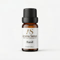 Basil aroma oil, 10 ml amber glass bottle