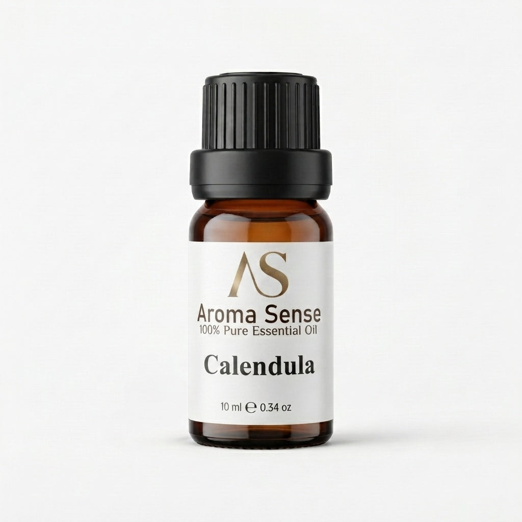 Calendula aroma oil, 10 ml amber glass bottle