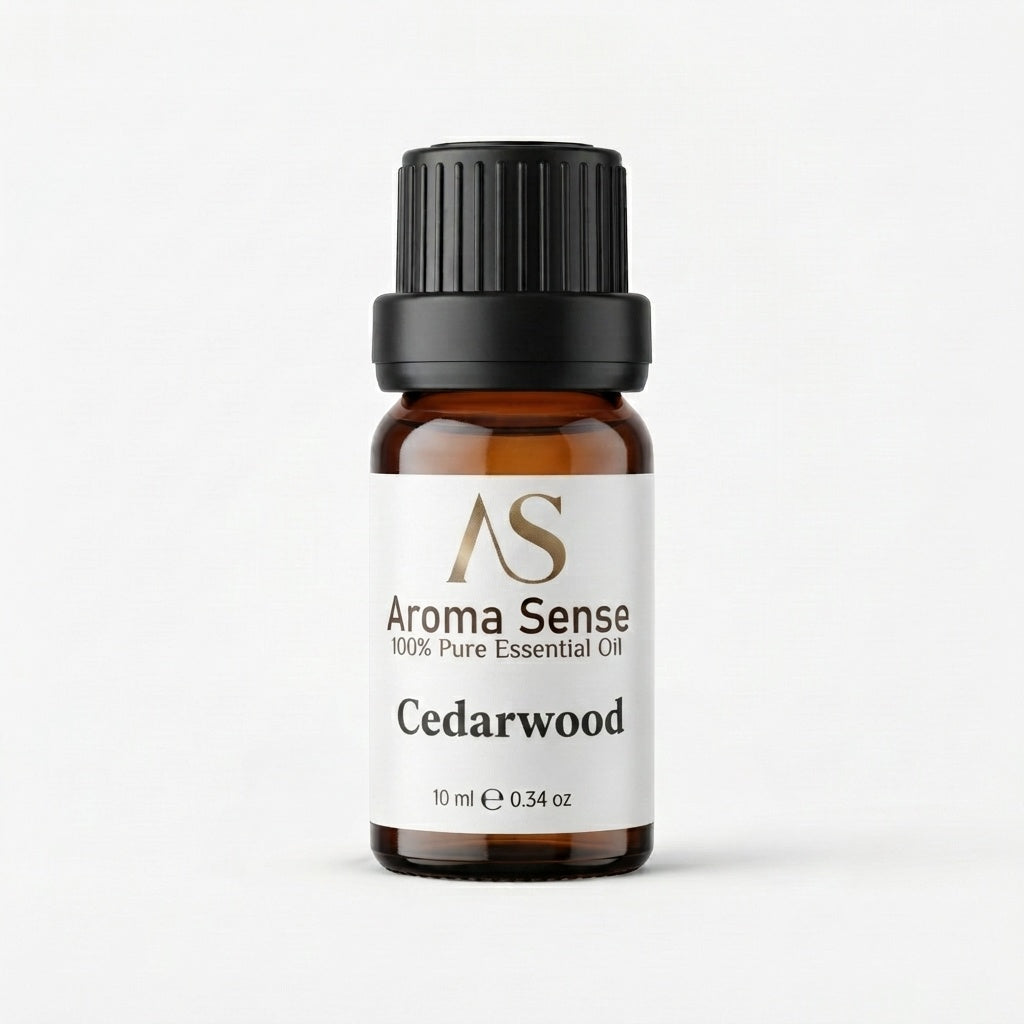 Cedarwood aroma oil, 10 ml amber glass bottle