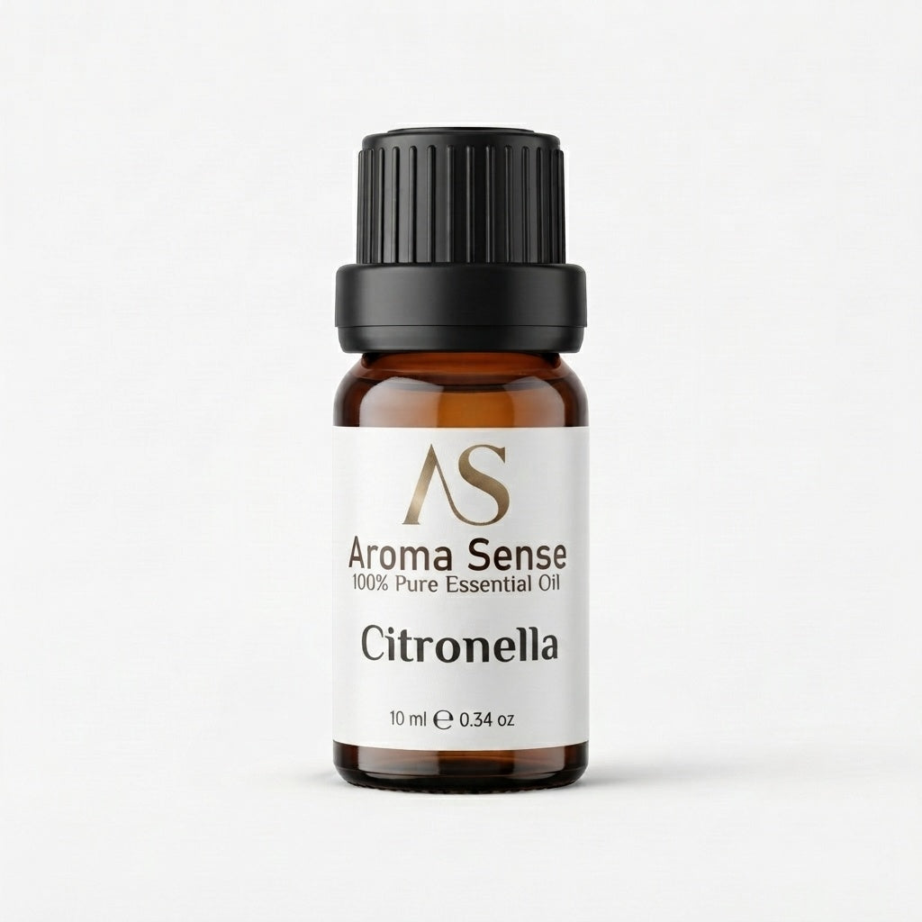Citronella aroma oil, 10 ml amber glass bottle