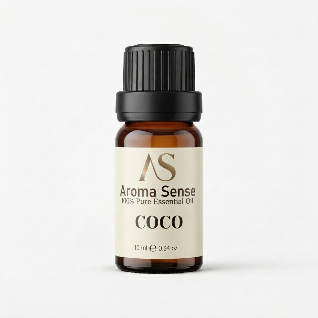 Coco aroma oil, 10 ml amber glass bottle
