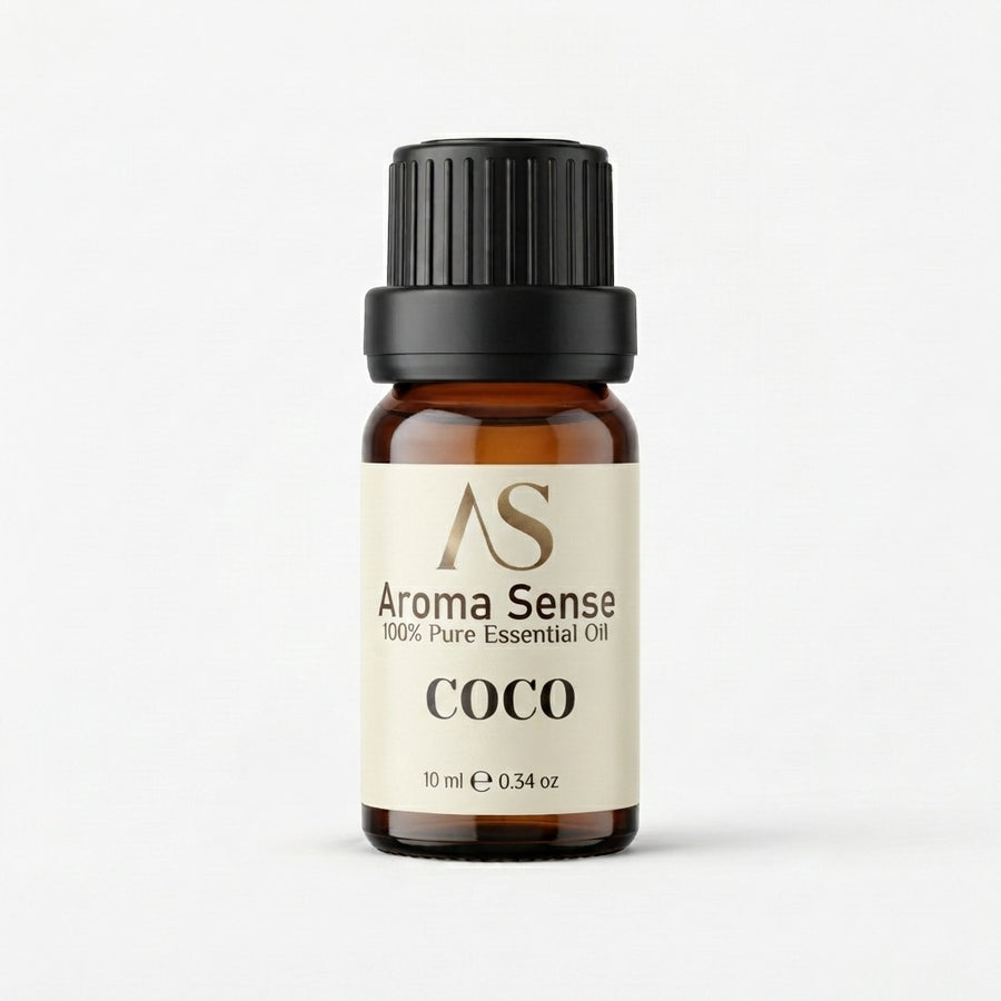 Coco aroma oil, 10 ml amber glass bottle