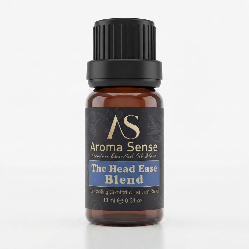 Head Ease Blend aroma oil, 10 ml amber glass bottle