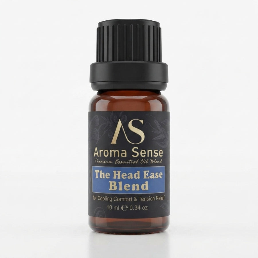 Head Ease Blend aroma oil, 10 ml amber glass bottle
