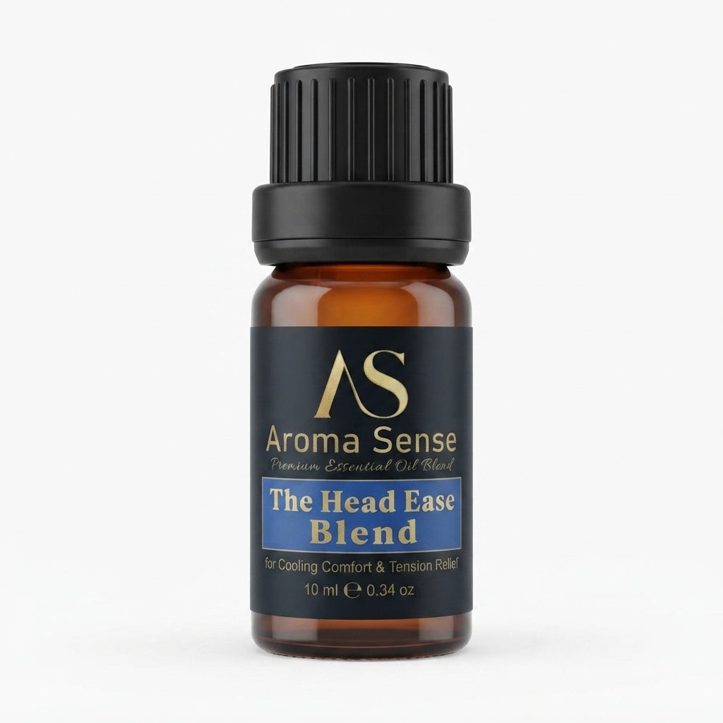 Head Ease Blend aroma oil, 10 ml amber glass bottle