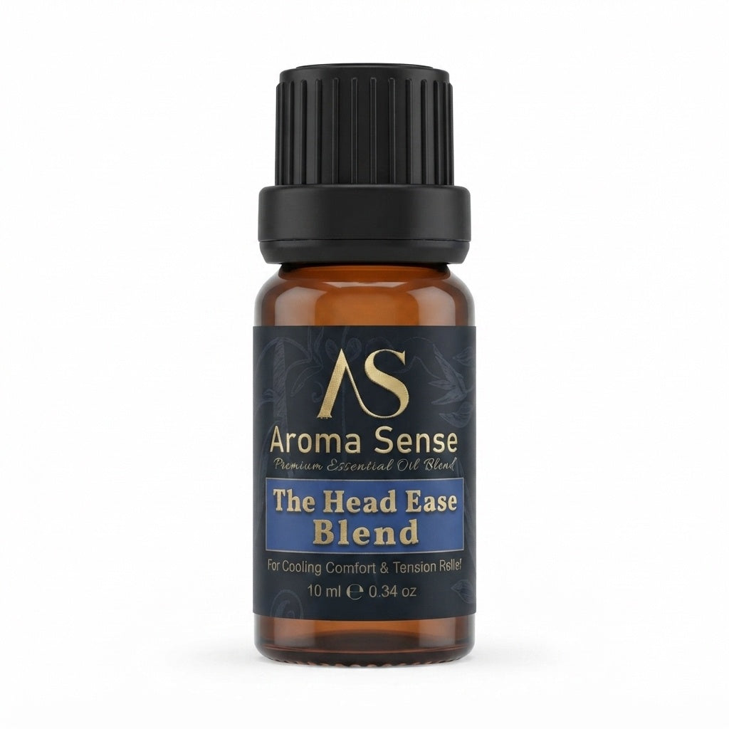 Head Ease Blend aroma oil, 10 ml amber glass bottle