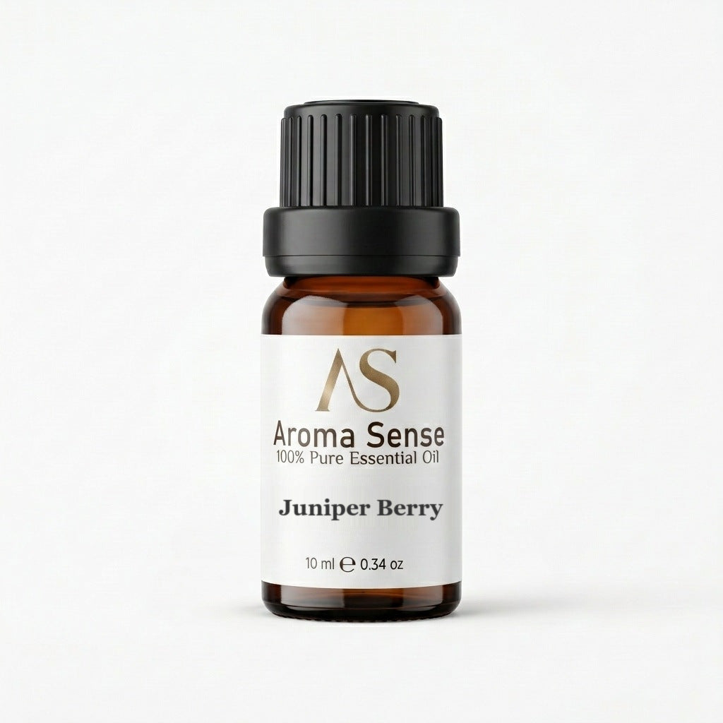 Juniper Berry essential oil, 10 ml amber glass dropper bottle by Aroma Sense
