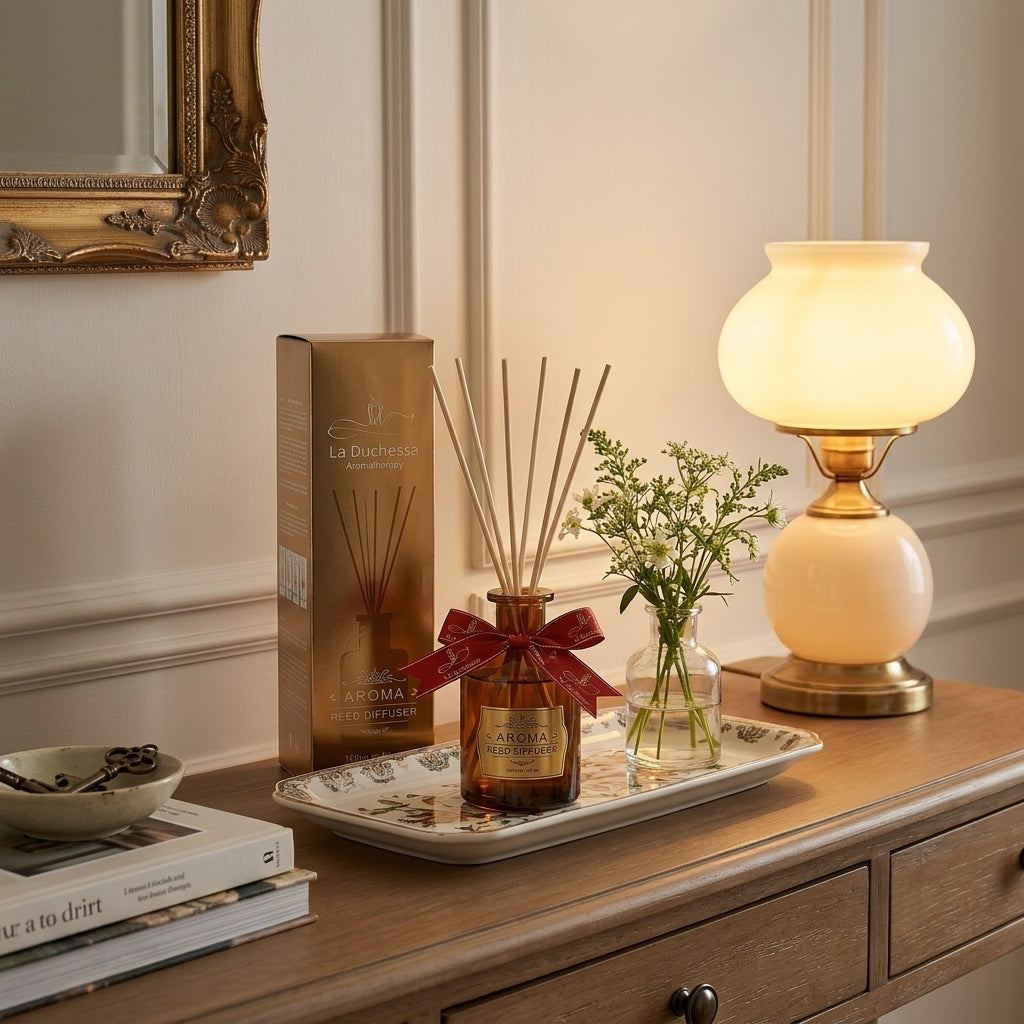 La Duchessa 180ml Aroma Reed Diffuser with gold gift box