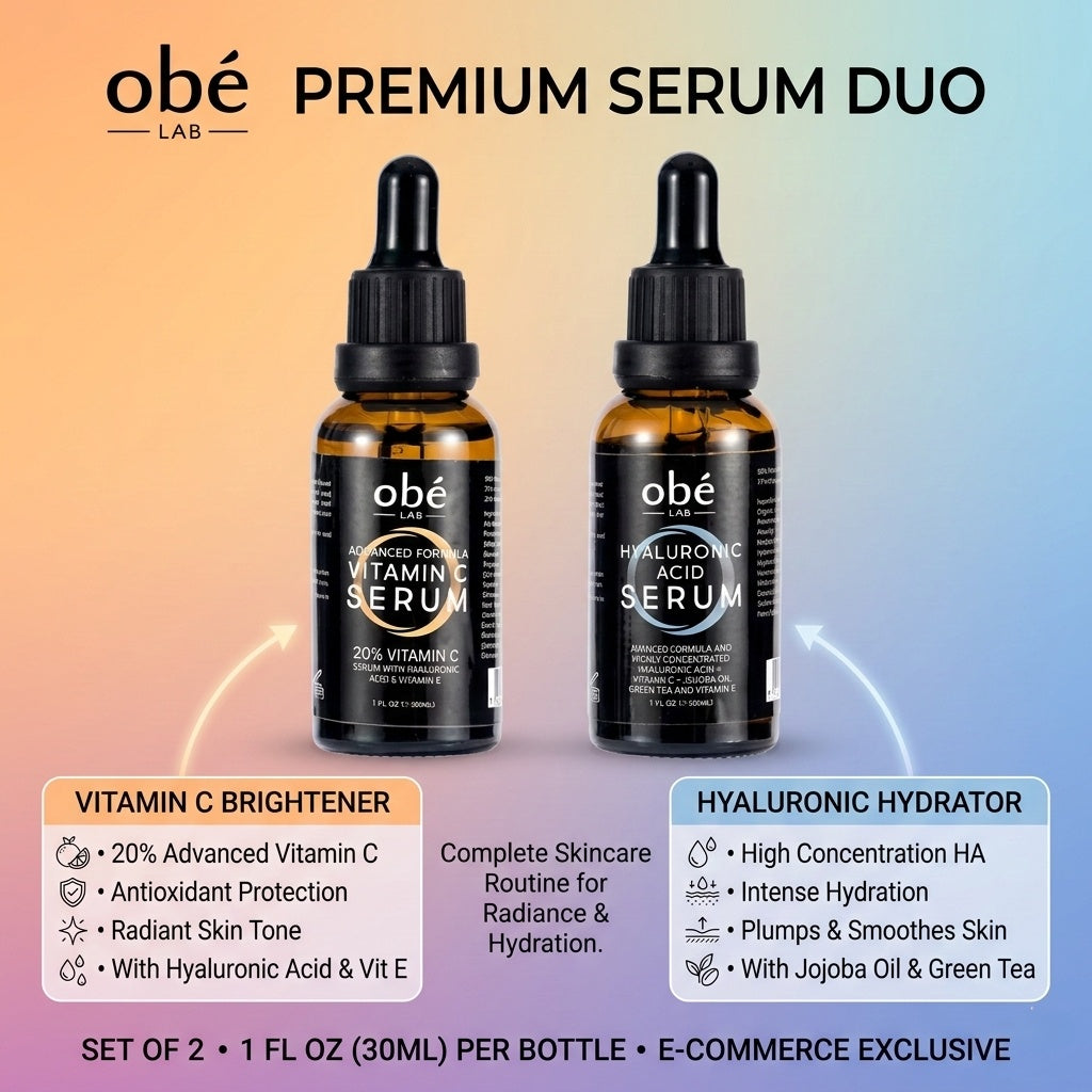 obé Lab serum duo: Hyaluronic Acid + Vitamin C