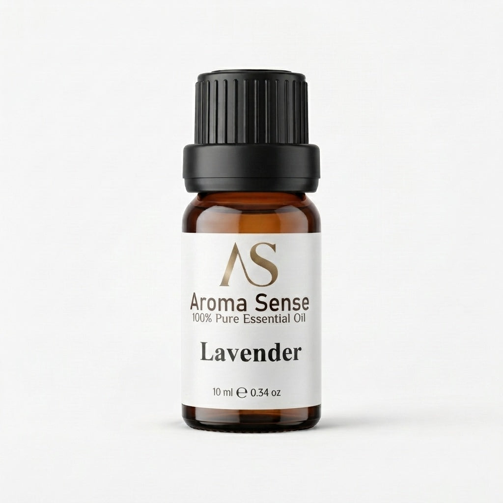 Aroma Sense Lavender pure essential oil, 10 ml amber dropper bottle