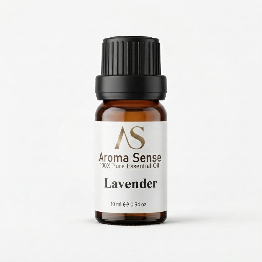 Aroma Sense Lavender pure essential oil, 10 ml amber dropper bottle