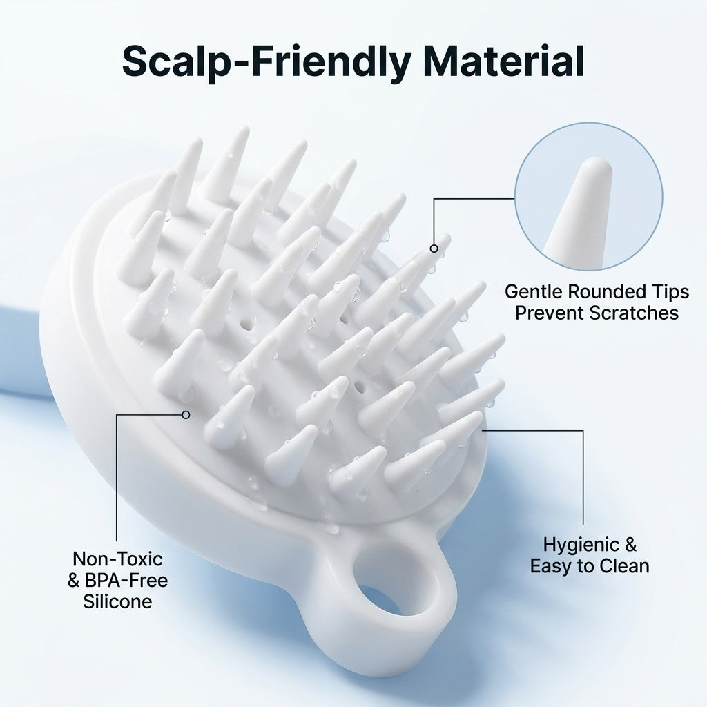 100% Silicone Scalp Massager & Shampoo Brush by Aroma Sense