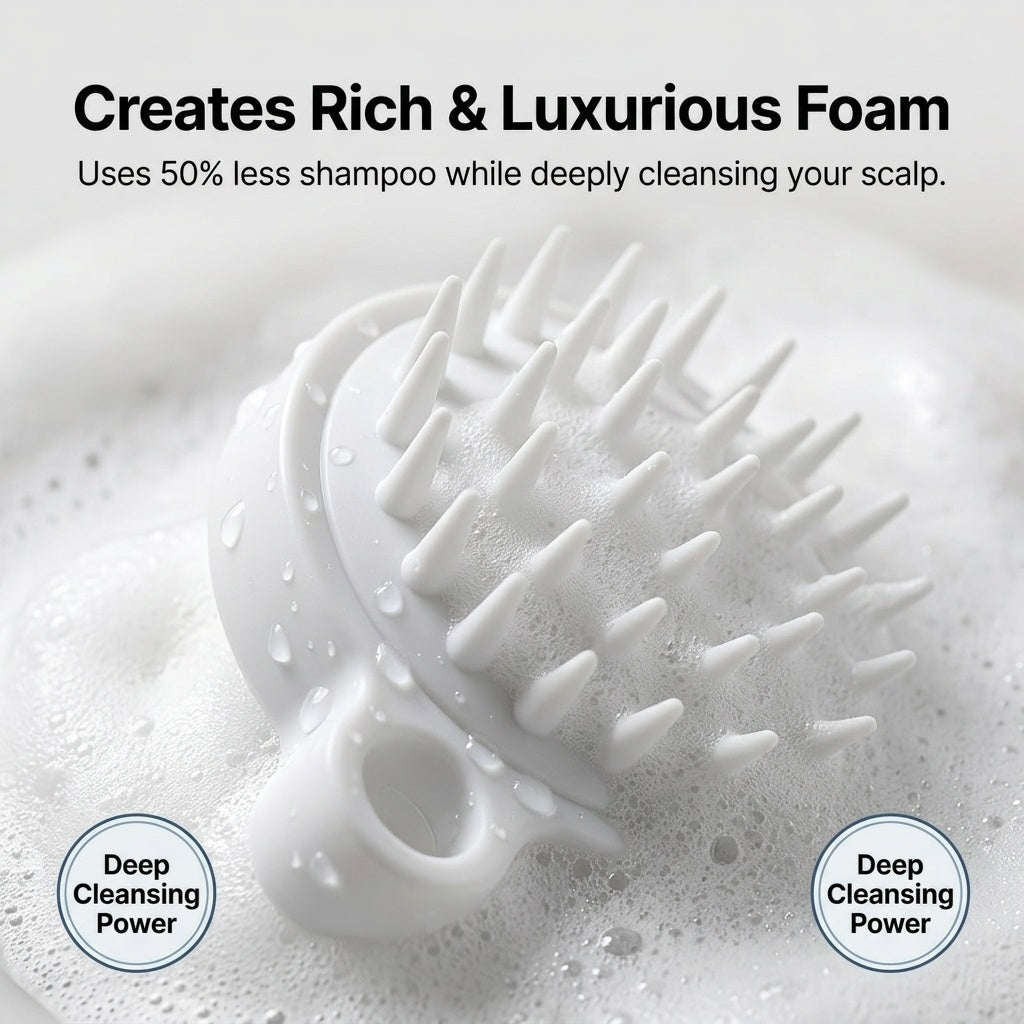 100% Silicone Scalp Massager & Shampoo Brush by Aroma Sense