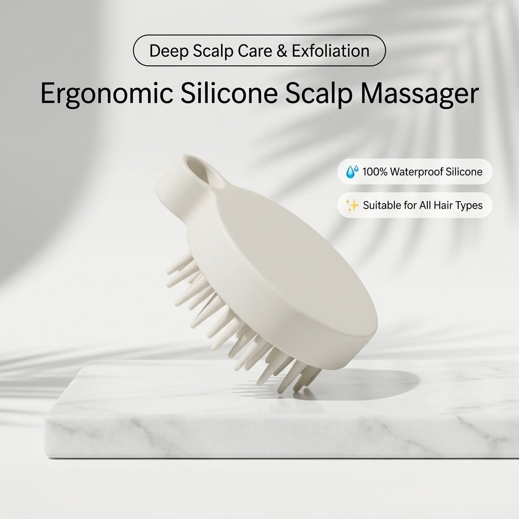 100% Silicone Scalp Massager & Shampoo Brush by Aroma Sense