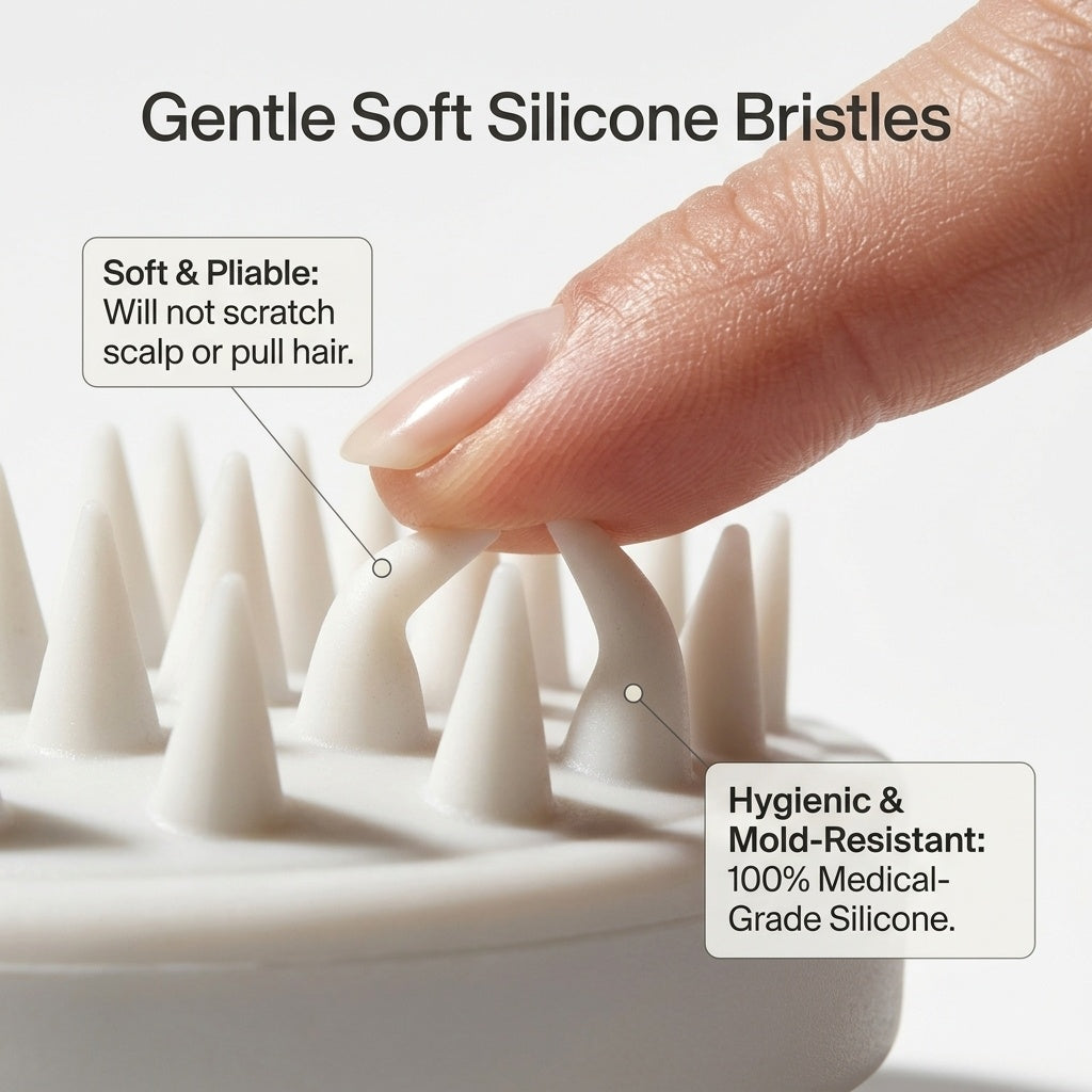 100% Silicone Scalp Massager & Shampoo Brush by Aroma Sense