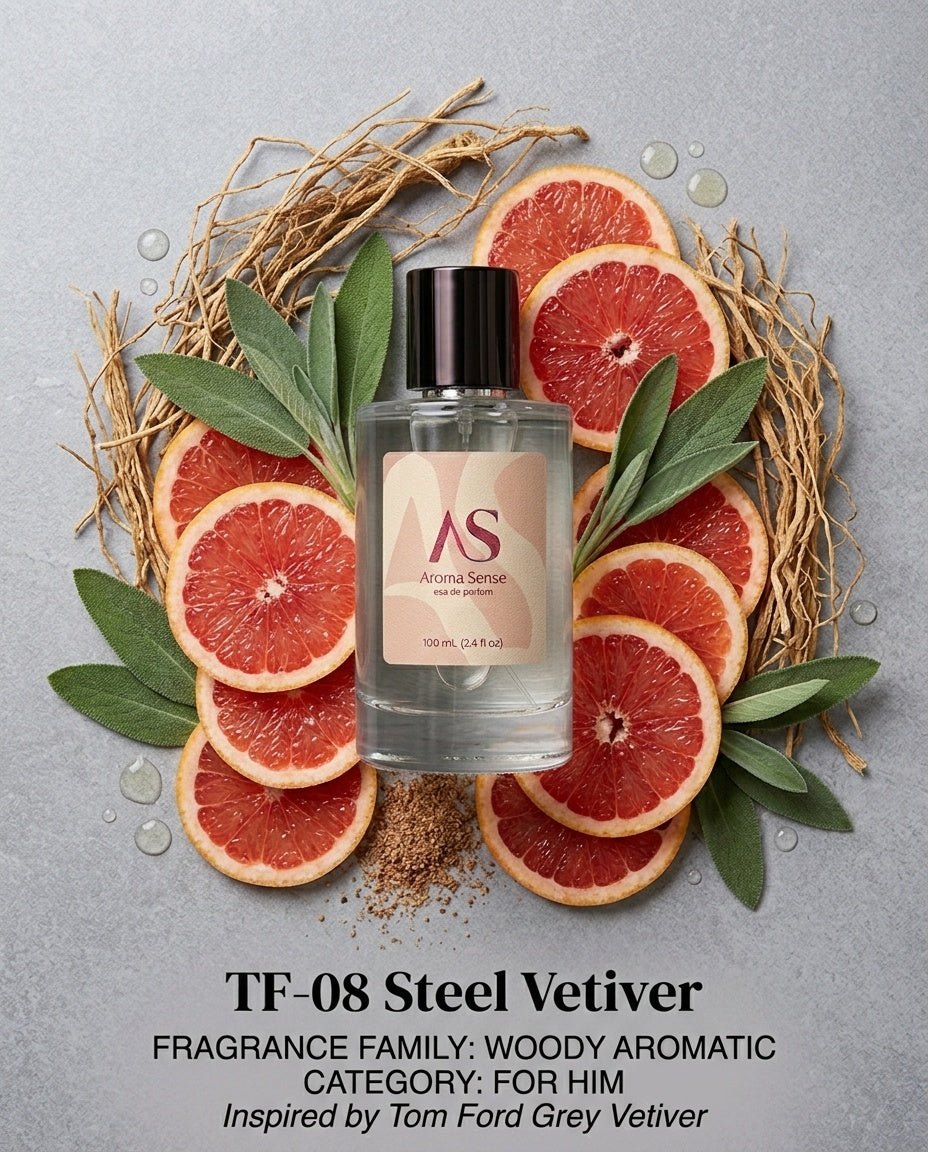 Steel Vetiver Eau de Parfum (100ml) – Inspired by Tom Ford Grey Vetiver