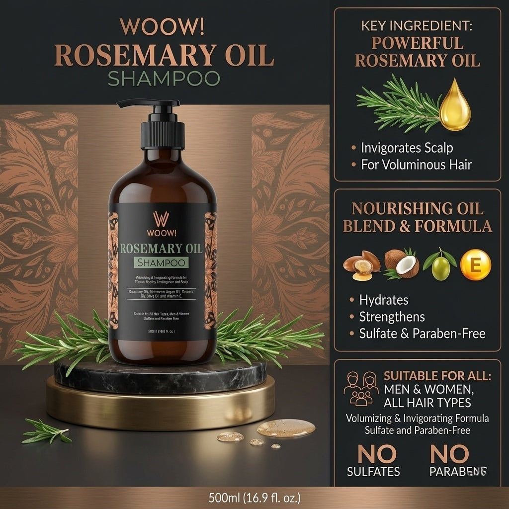 Woow Rosemary Oil Anti-Hair Loss Shampoo (500ml) by Woow