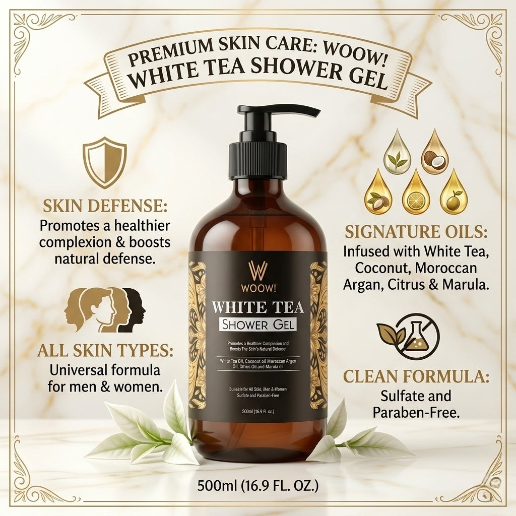 Woow White Tea Shampoo & Shower Gel (500ml) by Woow